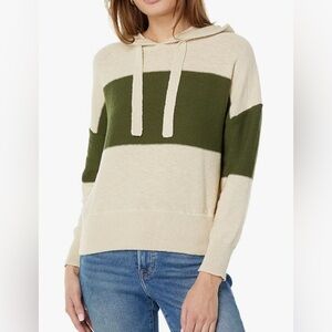 Madewell | Dove | color block | hooded | sweater | pullover | M